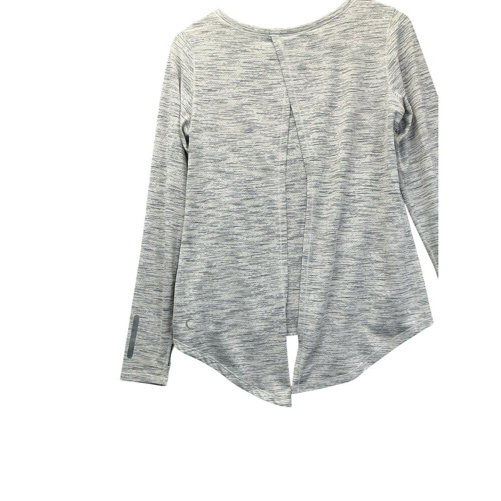 ZYIA Active Gray Ash Split Back Long Sleeve Tee Reflective Women's Sz. Medium - Picture 5 of 15